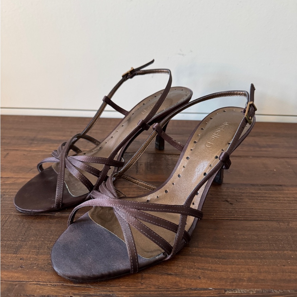 Michelle D Elegant Brown Strappy Heels